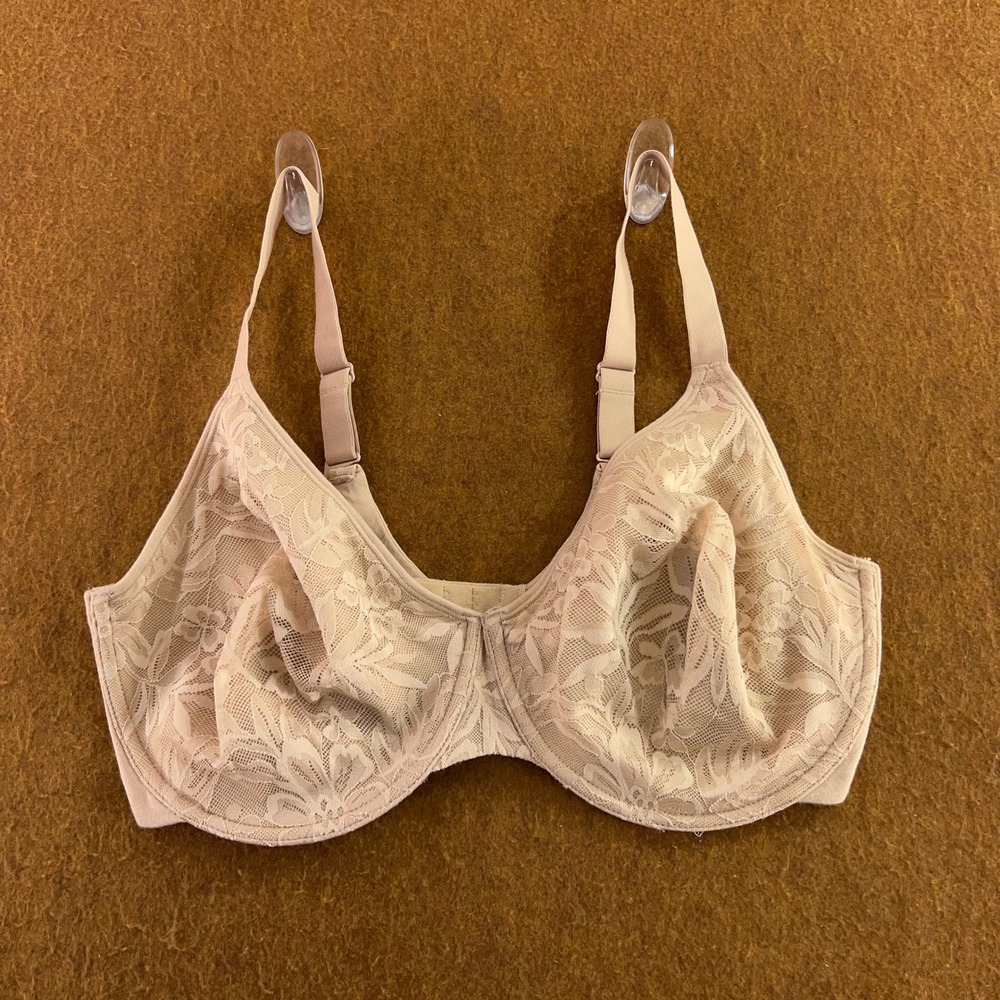 Bali Womens 42DD Beige Floral Lace Underwire DFB213 Bra New